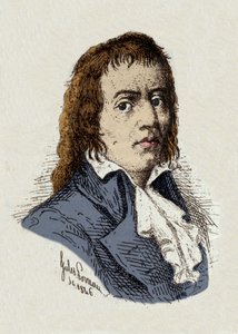 Französische Revolution: „Porträt von Francois Babeuf dit Gracchus (1760-1797) Revolutionär“ Zeichnung von Jules Porreau