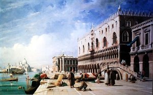 Die Uferpromenade, Venedig von Jules Romain Joyant