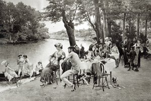 Szene am Ufer der Marne (Phototypie) von Jules Scalbert