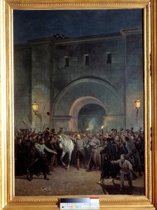 Befreiung der Gefangenen von Mazas am 21. Januar 1871. Mazas war ein Gefängnis in der Nähe von Lyon. Gemälde von Jules Didier (1831-1892) und Jacques Guiaud (1811-1876) von Jules and Guiaud Jacques  Didier