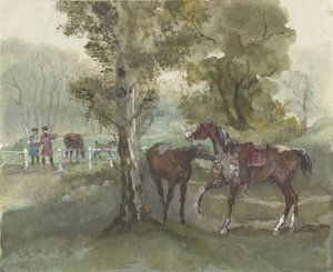 Pferde auf der Weide von Jules baron Finot