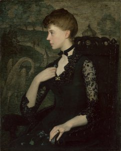 Das schwarze Spitzenkleid (Porträt der Frau des Künstlers)