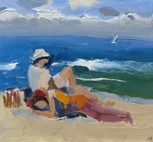 Figuren am Meer, St. Ives von Julian Bailey