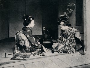 Zeremonieller Tee serviert von schönen japanischen Händen, ca. 1900 von Julian Leonard Street