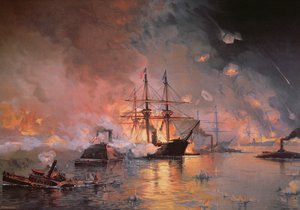 Eroberung von New Orleans durch Union Flag Officer David G. Farragut, 24. April 1862