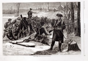 Winterszene im Lager der Kontinentalarmee in Valley Forge, Pennsylvania, 1780, aus 