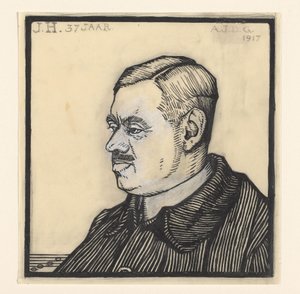 Porträt eines 37-jährigen Mannes mit den Initialen J.H. von Julie de Graag (signed by artist)