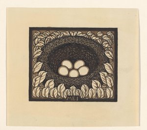 Vogelnest mit Eiern von Julie de Graag