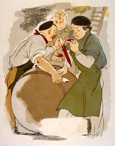 Humorvolle Weinillustration 1946