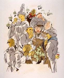 Humorvolle Weinillustration 1946