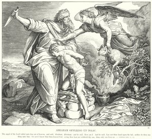 Abraham opfert Isaak (Gravur) von Julius (after) Schnorr von Carolsfeld