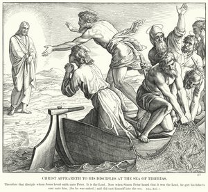 Christus erscheint seinen Jüngern am See Tiberias von Julius (after) Schnorr von Carolsfeld