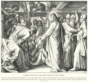 Christus heilt den Gelähmten von Julius (after) Schnorr von Carolsfeld