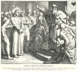 Christus wird vor Kaiphas gebracht (Stich) von Julius (after) Schnorr von Carolsfeld