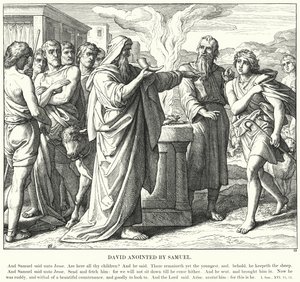 David wird von Samuel gesalbt von Julius (after) Schnorr von Carolsfeld