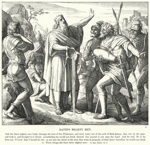 Davids mächtige Männer (Gravur) von Julius (after) Schnorr von Carolsfeld