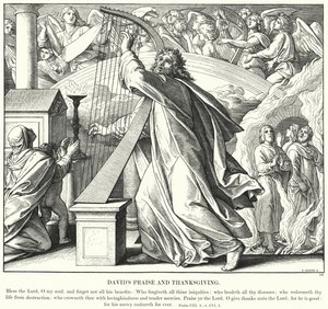 Davids Lob und Dank (Gravur) von Julius (after) Schnorr von Carolsfeld