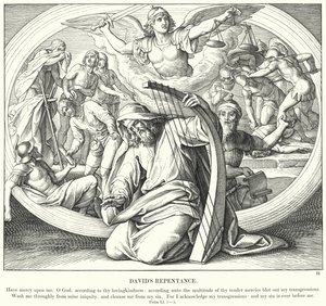 Davids Reue (Gravur) von Julius (after) Schnorr von Carolsfeld