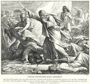 Elia überzeugt die Propheten Baals von Julius (after) Schnorr von Carolsfeld