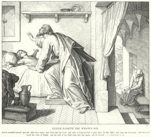 Elia erweckt den Sohn der Witwe von Julius (after) Schnorr von Carolsfeld