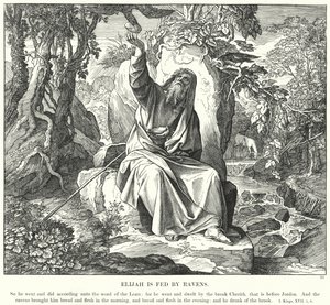 Elia wird von Raben gefüttert von Julius (after) Schnorr von Carolsfeld