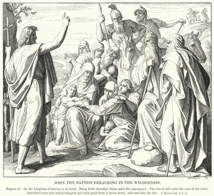 Johannes der Täufer predigt in der Wüste (Gravur) von Julius (after) Schnorr von Carolsfeld
