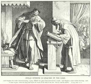 Josia sendet, um den Herrn zu befragen (Gravur) von Julius (after) Schnorr von Carolsfeld