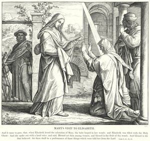 Marias Besuch bei Elisabeth (Gravur) von Julius (after) Schnorr von Carolsfeld
