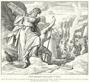 Moses zerbricht die Steintafeln von Julius (after) Schnorr von Carolsfeld