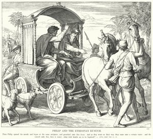 Philippus und der äthiopische Eunuch (Gravur) von Julius (after) Schnorr von Carolsfeld