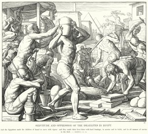 Knechtschaft und Unterdrückung der Israeliten in Ägypten von Julius (after) Schnorr von Carolsfeld