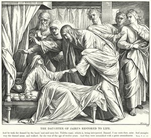 Die Tochter des Jairus wird wieder zum Leben erweckt von Julius (after) Schnorr von Carolsfeld