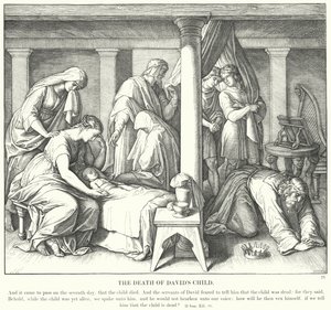 Der Tod von Davids Kind von Julius (after) Schnorr von Carolsfeld