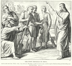Die ersten Jünger Jesu (Gravur) von Julius (after) Schnorr von Carolsfeld
