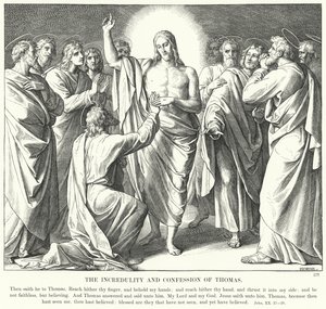 Der Unglaube und das Bekenntnis des Thomas (Gravur) von Julius (after) Schnorr von Carolsfeld