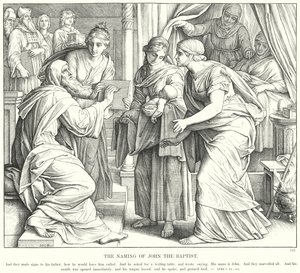 Die Namensgebung von Johannes dem Täufer von Julius (after) Schnorr von Carolsfeld