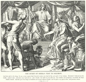 Der Besuch der Königin von Saba bei Salomo (Gravur)