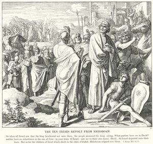 Die zehn Stämme revoltieren gegen Rehabeam von Julius (after) Schnorr von Carolsfeld