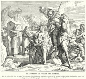 Die Wasser des Jordan werden geteilt von Julius (after) Schnorr von Carolsfeld