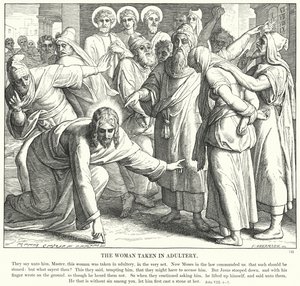Die Ehebrecherin von Julius (after) Schnorr von Carolsfeld