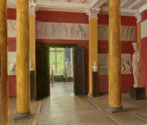 Die Säulenhalle im alten Teil der Hamburger Kunsthalle, 1928
