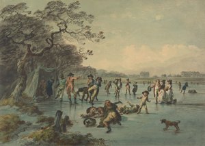 Schlittschuhlaufen im Hyde Park von Julius Caesar Ibbetson