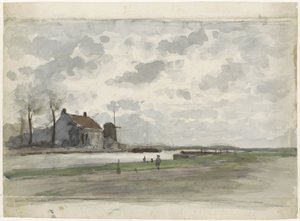 Kanal mit einer Mühle von Julius Jacobus van de Sande Bakhuyzen