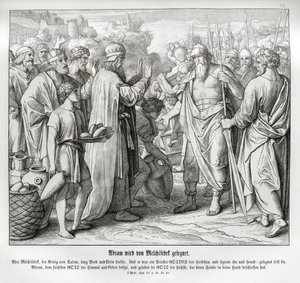 Abraham wird von Melchisedek gesegnet, Genesis von Julius Schnorr von Carolsfeld