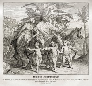 Abraham sieht das ihm versprochene Land, Genesis von Julius Schnorr von Carolsfeld