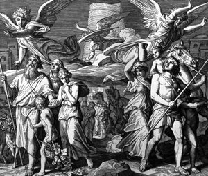 Babel, die Zerstreuung der Nachkommen Noahs von Julius Schnorr von Carolsfeld