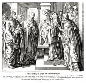 Christus wird im Tempel vorgestellt, Evangelium nach Lukas von Julius Schnorr von Carolsfeld