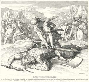 David besiegt Goliath von Julius Schnorr von Carolsfeld