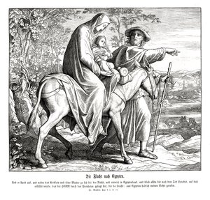 Flucht nach Ägypten, Evangelium nach Matthäus von Julius Schnorr von Carolsfeld