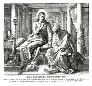 Jesus und Nikodemus, Evangelium nach Johannes von Julius Schnorr von Carolsfeld